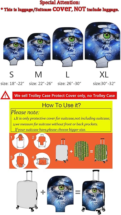 Travel Luggage Cover Anti-scratch Baggage Suitcase Protector Fits 30-32 Inch Luggage, Purple Crystal Butterfly