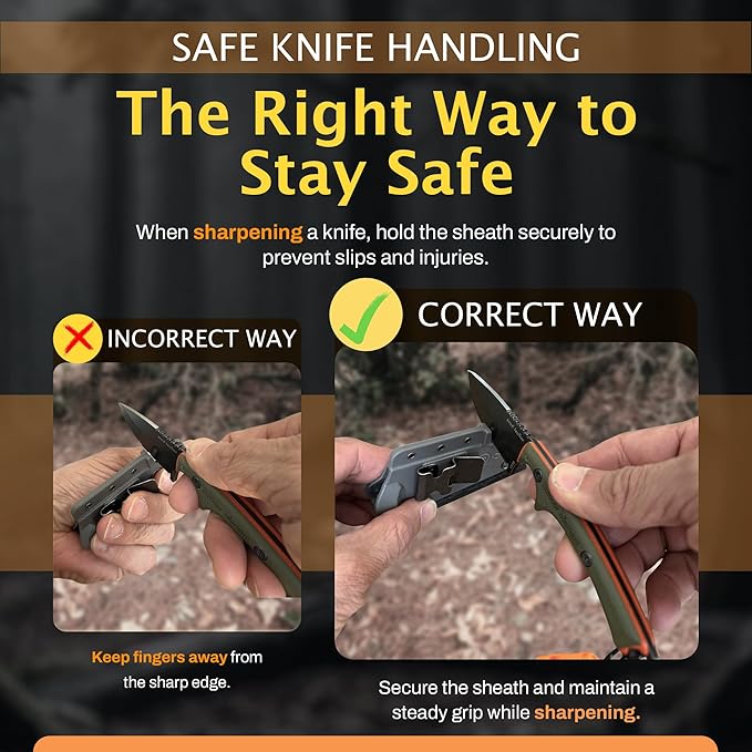 Scout Feather - Fixed Blade Survival Knife with built-in Firestarter for Camping, Hunting, Outdoor Adventure and Culinary Needs - VG10 Blade, Whistle, Knife Sharpener, Compact Sheath & G10 Handle
