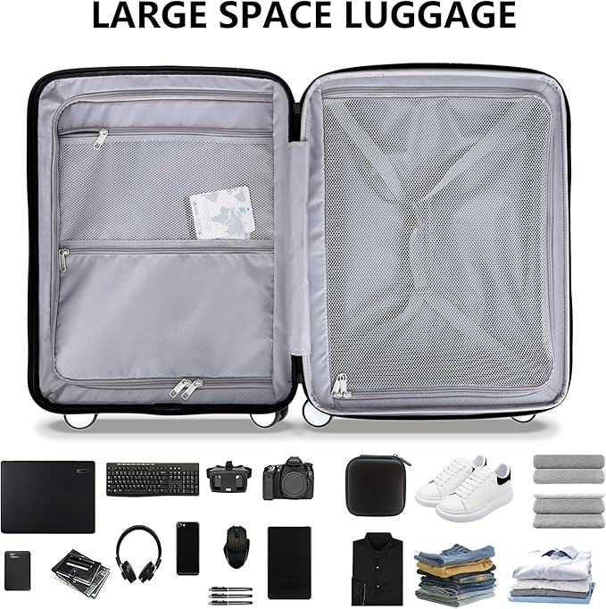 Luggage Sets 2 Piece, 20/28 Inch Lightweight Expandable PC Hardside Durable Suitcases with Spinner Wheels & TSA Lock, Green