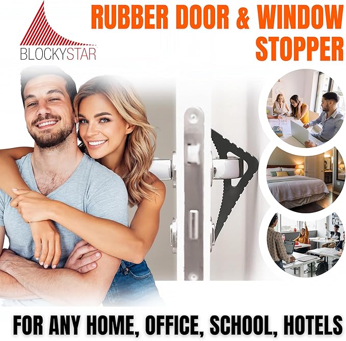 Door Stopper & Window Stopper, Rubber Door Stop Flexible, Door Wedge Stopper Award Winning, Decorative Door Stoppers for Bottom of Door Security, White, Set of 3