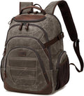 Travel Laptop Backpack 17.3 inch XL Computer Backpack for Men Waxed Canvas College Daypack Business Backpack Green