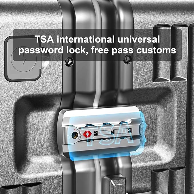 Zipperless Luggage, Polycarbonate Aluminum Hard Shell, Expandable Carry-On Suitcase with Spinner Wheels, Hard Shell Suitcase, 26 Inch Cabin