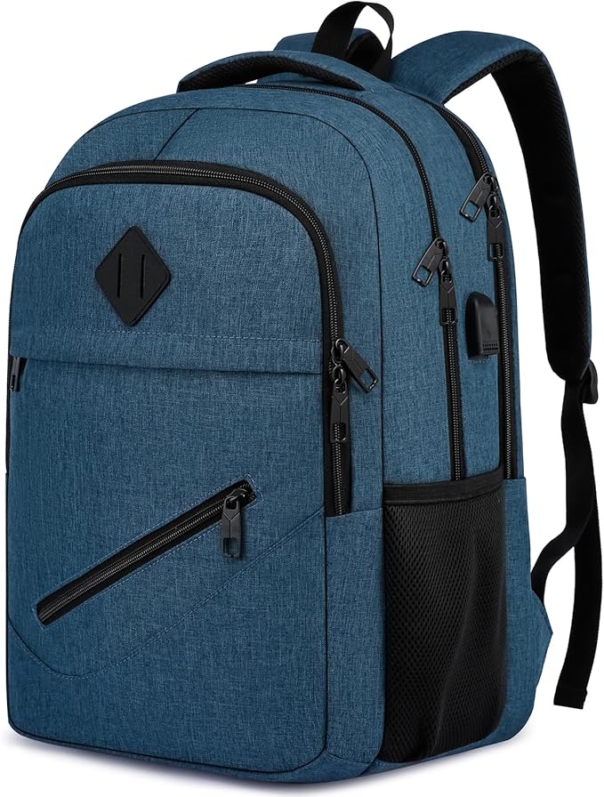 Backpack for Boys Men, School Backpack for Teens Girls, Lightweight Casual High School Bookbag, Daily-use Travel Laptop Backpack with USB Charging Port Fits 15.6 Inch Notebook