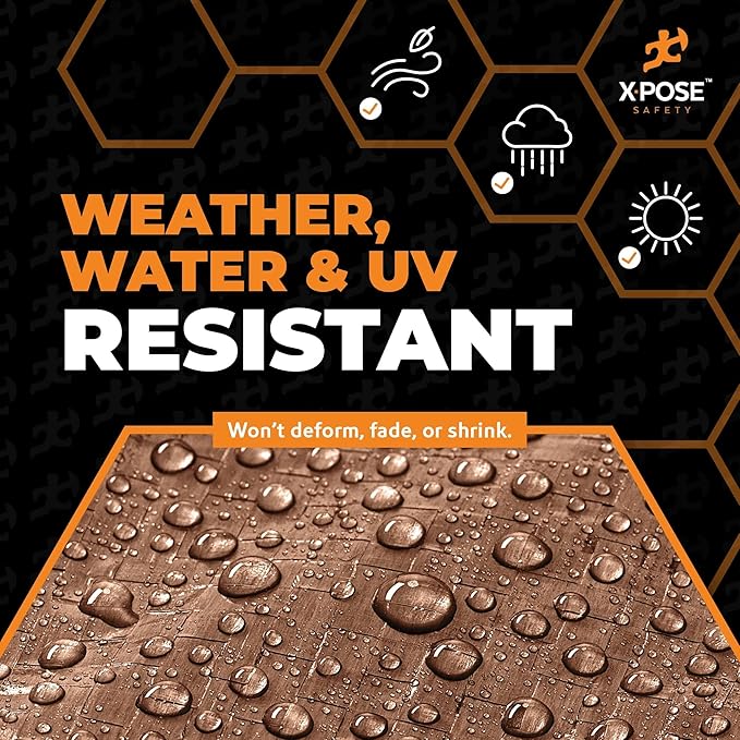 Multipurpose Protective Cover Brown Poly Tarp 8' x 15' (2-Pack) - Durable, Water Resistant, Weather Resistant - 5 Mil Thick Polyethylene - by Xpose Safety