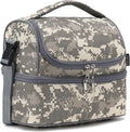 FlowFly Kids Double Decker Cooler Insulated Lunch Bag Large Tote for Boys, Girls, Men, Women, With Adjustable Strap, Digital Camo
