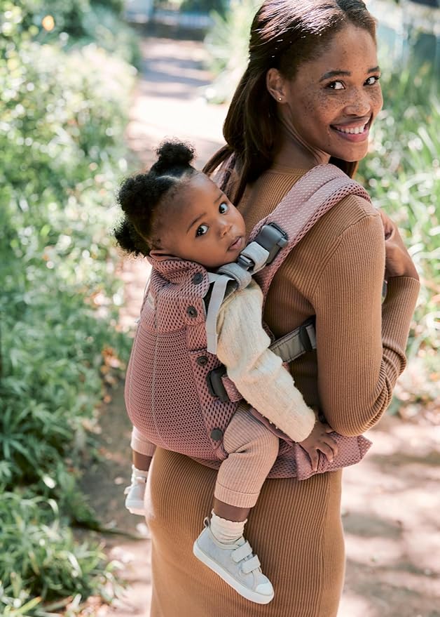 BabyBjörn Baby Carrier Harmony, Dusty Pink, 3D Mesh | 3-in-1 Ergonomic Baby Carrier; Newborn, Facing-in, Outward-Facing, and Back Carrying Positions Supported (7-40 lbs), Newborn to Toddler