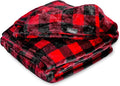 Bare Home Textured Fleece Blanket - Twin/Twin Extra Long - Ultra-Soft Lightweight for Bed, Sofa, and Couch - Luxury Microplush - Cozy Warm Blanket (Twin/Twin XL, Chester Buffalo Plaid - Red/Black)