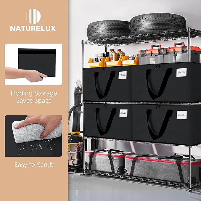 Heavy Duty Moving Bags and Moving Boxes - Extra Large Packing Bags and Storage Totes, Collapsible and Foldable Option for Moving and Storage, Multicolored, 93 L - 18 Pack