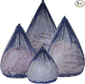 4Pcs Mesh Laundry Bags Washing Machine Mesh Wash Bags for Clothes,Underwear,Lingerie, Bed Linen with Drawstring Closure Sturdy(4 Size, Blue)