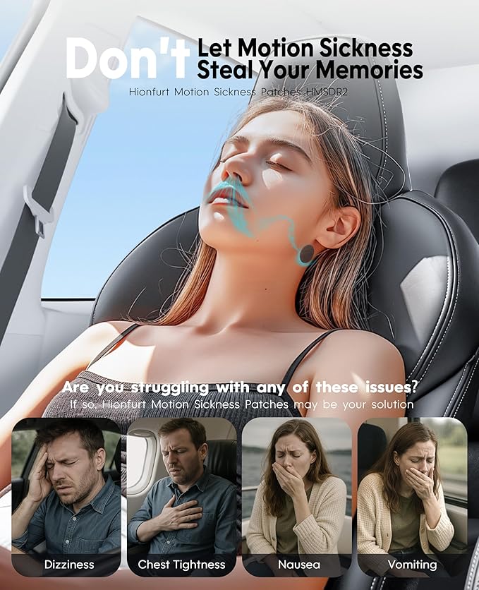 HMSDR2 80ct Motion Sickness Patches with Plant Essence – Lemon – Sea Sickness Patches for Cruise, Car, Airplane – Non-Drowsy, 72H Lasting