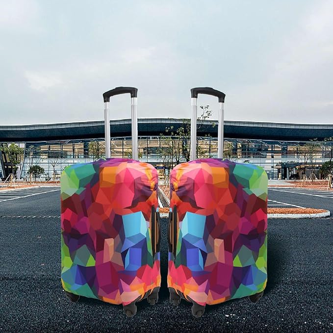 Explore Land Travel Luggage Cover Suitcase Protector Fits 27-30 Inch Case (Geometry, L)