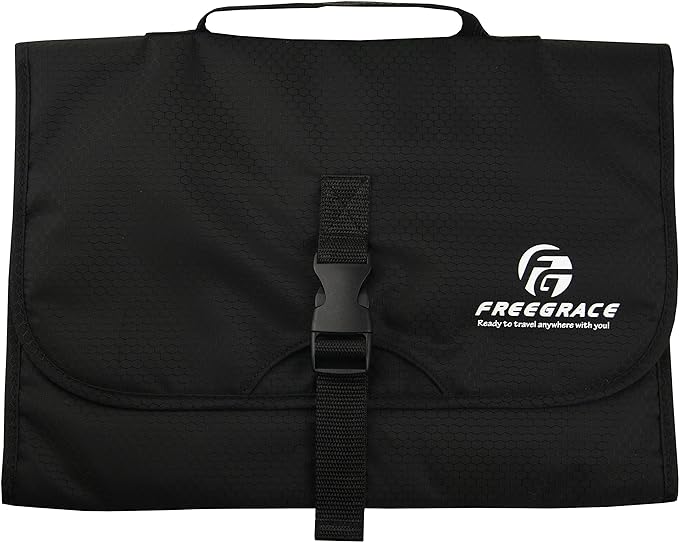 Freegrace Premium Hanging Toiletry Travel Bag - Cosmetic, Jewelry, Toiletry & Accessory Storage Organizer Bag, Large Size, Various Compartments