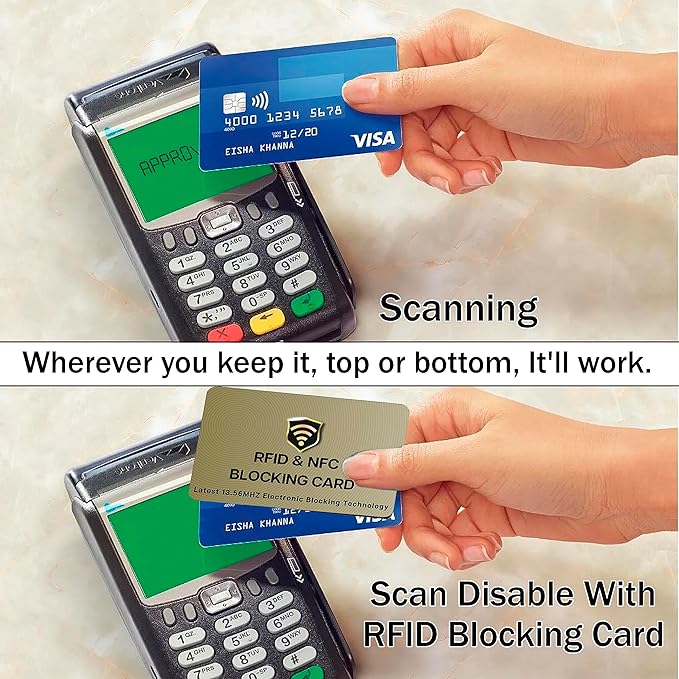 SaiTech RFID Protected Cards, Golden 10 Pack: Entire Wallet Purse Shield For Men & Women, NFC Contactless Bank Debit Credit Card Protector ID ATM Guard