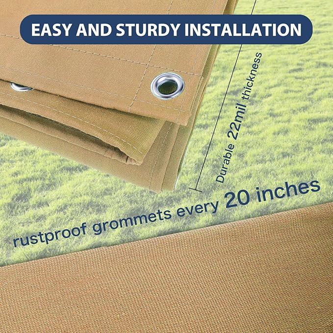 20’x20’ Canvas Tarp Heavy Duty Water Resistant Tarpaulins with Aluminum Grommets,UV Resistant, 22Mil Multipurpose Drop Cloth, 14oz Cover Sheet for Outdoor and Indoor Use with Ropes Yellow
