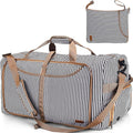 100L Duffle Bag for Travel, Large Foldable Waterproof Travel Duffel Bags Weekender Overnight Bag for Men and Women with Shoe Compartment (Stripe)