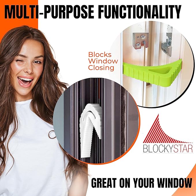 Pekasa Door Stopper & Window Wedge, Rubber Door Stopper, Award Winning Door Wedge Stopper Works on Mutli Floor Surface, Door Stoppers for Bottom of Door, Colorful Large Doorstop Wedge, Vanilla Cream