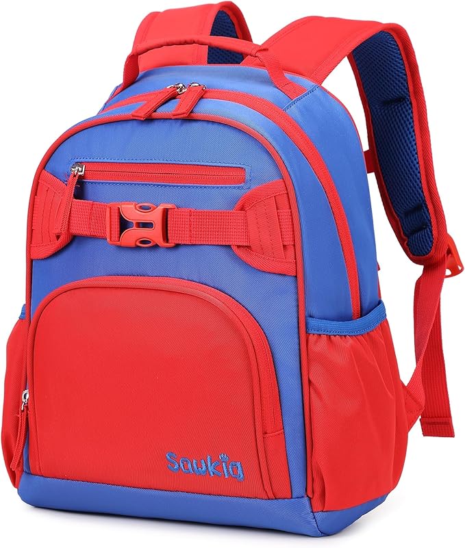 Cute Mini Toddler Backpacks for Boys 2-4 Little Kids Backpack Preschool Bookbag (Red Navy Blue)