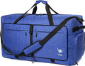 Bago Large Foldable Duffel Bags for Traveling Women & Men - 120L Packable Duffle Bag for Travel with Shoe Compartment - Water Repellant, Heavy Duty, Lightweight Folding & Collapsible (SnowDepBlue)