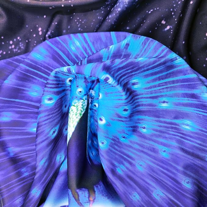 7-Mi Suitcase Cover 3D Print Design Travel Luggage Protector Trolley Case Cover 19"-20" Sleeve, BluePeacock