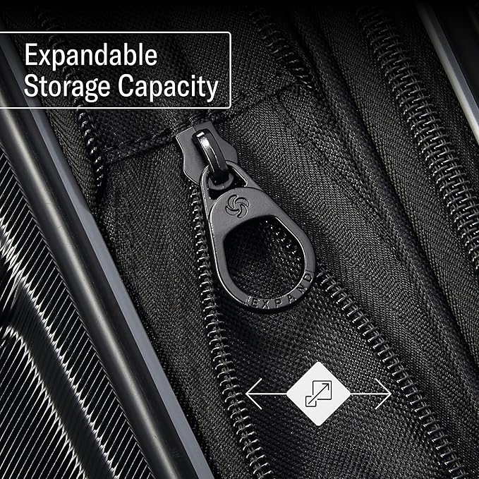 Samsonite Omni 2 28-Inch Large Checked Hardside Luggage with 360° Spinner Wheels - Scratch Resistant Hardshell - TSA Lock - Expandable Polycarbonate Shell for Lightweight Travel - Midnight Black