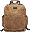 Waxed Canvas Backpack – Durable Rucksack with Laptop Sleeve – Water-Resistant Travel Bag for Work, Commute, School, or Outdoor Use