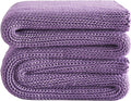 L'AGRATY Knitted Weighted Blanket - 50''x60'' 7lbs Cooling Chunky Knit Heavy for Adults Braided Crochet Throw Thick Cable Yarn Decorative No Beads Evenly Machine Washable, K - Purple (Knitted)