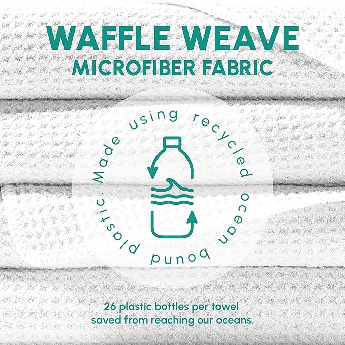 SUN'Y Waffle Microfiber Beach Towel – Sand Free, Quick Dry, Ultra Absorbent, Lightweight & Compact Travel Towel with Carry Bag - Large (63” x 31.5”), Nautical Navy