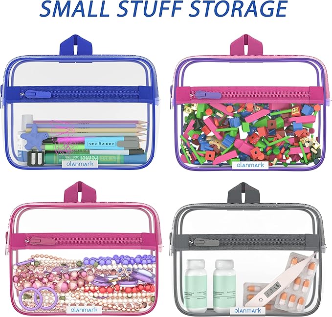 TSA Approved Toiletry Bag with Pocket - 311 Small Quart Size Cosmetic Case for Airport Liquids - Clear Makeup Pouch Transparent Plastic Zipper Organizer - PVC Travel Bags Grey