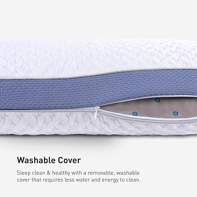 Bedgear Balance Cuddle Curve Performance Pillow - Size 2.0 - Moisture-Wicking Pillow for Side Sleepers - Medium Firmness Bed Pillow- Hypoallergenic, Washable Removable Cover - 20" W x 26" L x 5.75" H