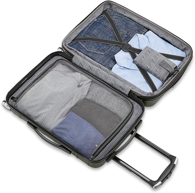 Samsonite Omni 2-2pc Hardside Luggage Set (21/28) - Carry-On & Large Checked - Spinner Wheels - Scratch Resistant Hardshell - Airline-Approved - Lightweight Expandable Polycarbonate - Vita Olive