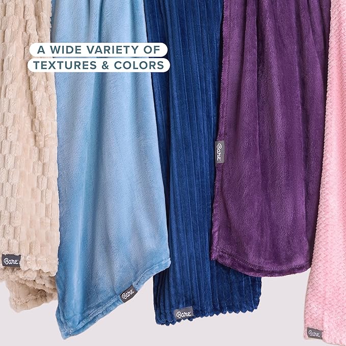 Bare Home Fleece Blanket - King Size - Ultra-Soft Lightweight for Bed, Sofa, and Couch - Luxury Microplush - Cozy Warm Blanket (King, Eggplant)