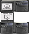 Wallet for Men-Genuine Leather RFID Blocking Bifold Stylish Wallet With 2 ID Window