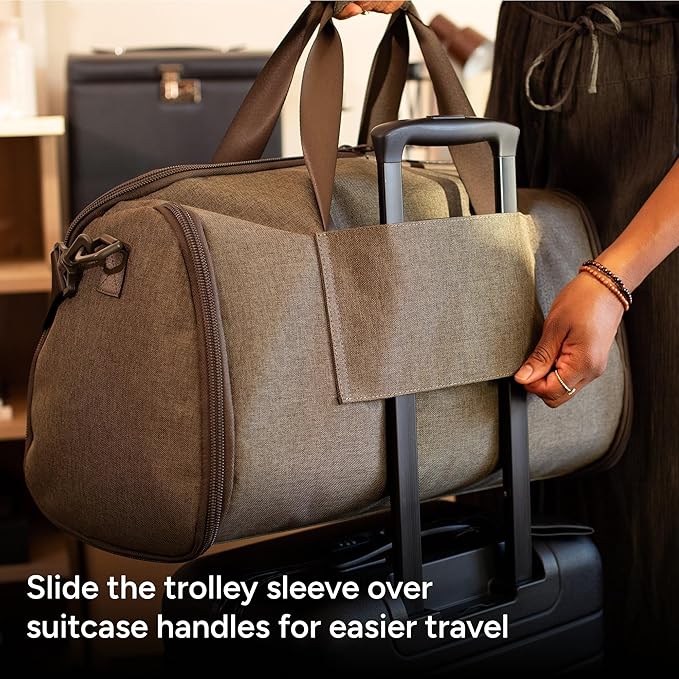 Halfday Convertible 2-in-1 Garment Duffel Weekender Bag 40L | Wrinkle-Free Travel, Hanging Suit Compartment, Shoe Pockets, Trolley Sleeve. Durable & Water-Resistant Carry-On, Coast