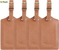 Travelambo Luggage Tags for Suitcases PU Leather Travel Tags Bag Tags Privacy Protection Travel Essentials