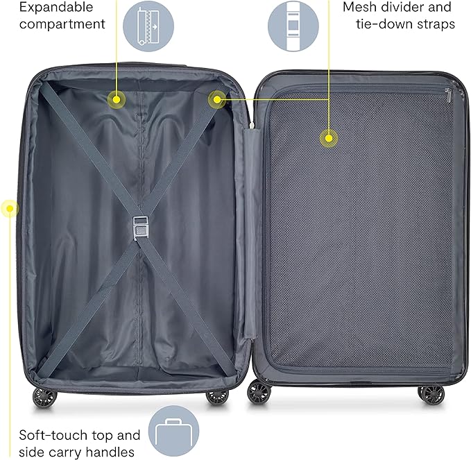 DELSEY PARIS Helium Aero Hardside Expandable Luggage with Spinner Wheels, Titanium, Carry-On 21 Inch