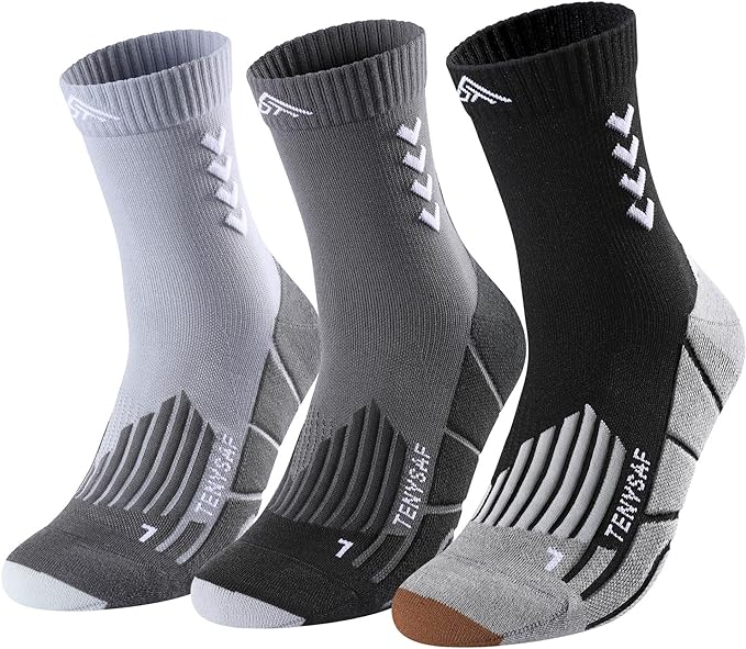 Compression Crew Running Socks: Athletic Socks for Men Women with Cushion,3 Pairs Work Hiking Basketball Sport Socks