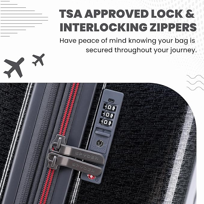 Spyder Traverse 20 Inch Carry On Expandable Hardside Upright Suitcase with 360° Spinner Wheels, TSA Approved Lock, Charcoal
