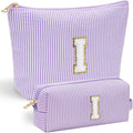 YOOLIFE Birthday Gifts for Women Mom - Makeup Bag Gifts Idea for Her Mom Teacher | Personalized Cute Initial Makeup Bag Pouch for Women Friends Female Girlfriend Wife | Cosmetic Travel Toiletry Bag I